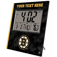Keyscaper Boston Bruins Cross Hatch Personalized Digital Desk Clock