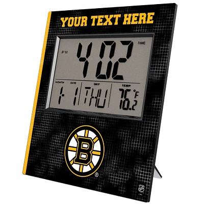 Keyscaper Boston Bruins Cross Hatch Personalized Digital Desk Clock