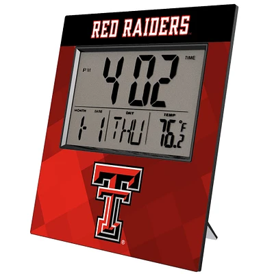 Keyscaper Texas Tech Red Raiders Color Block Digital Desk Clock