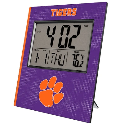 Keyscaper Clemson Tigers Cross Hatch Digital Desk Clock