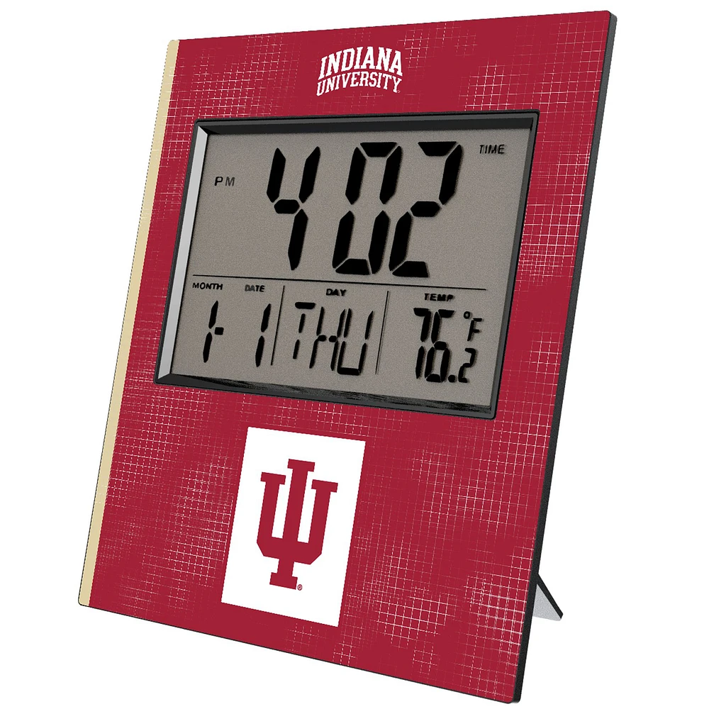 Keyscaper Indiana Hoosiers Cross Hatch Digital Desk Clock