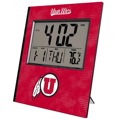 Keyscaper Utah Utes Cross Hatch Digital Desk Clock