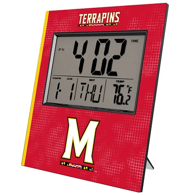 Keyscaper Maryland Terrapins Cross Hatch Digital Desk Clock