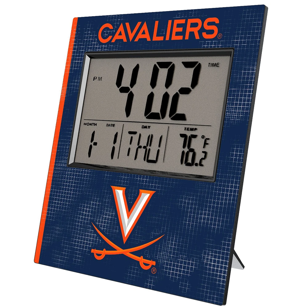Keyscaper Virginia Cavaliers Cross Hatch Digital Desk Clock