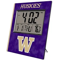 Keyscaper Washington Huskies Cross Hatch Digital Desk Clock