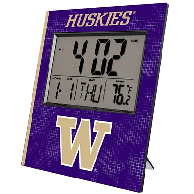 Keyscaper Washington Huskies Cross Hatch Digital Desk Clock