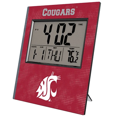 Keyscaper Washington State Cougars Cross Hatch Digital Desk Clock