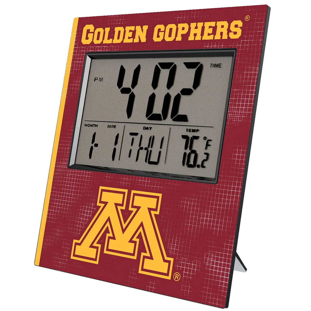 Keyscaper Minnesota Golden Gophers Cross Hatch Digital Desk Clock