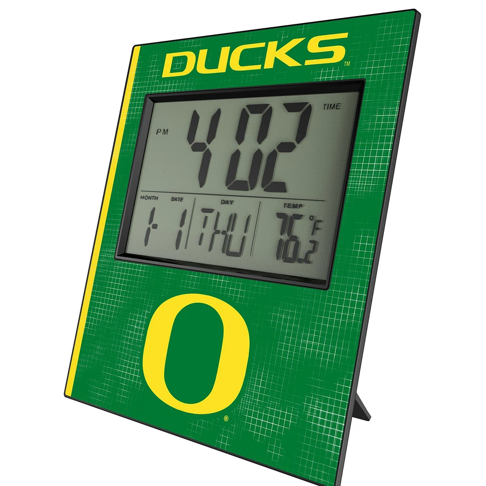 Keyscaper Oregon Ducks Cross Hatch Digital Desk Clock