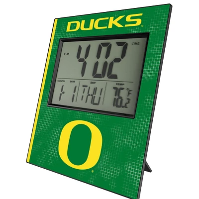 Keyscaper Oregon Ducks Cross Hatch Digital Desk Clock