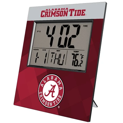 Keyscaper Alabama Crimson Tide Logo Color Block Digital Desk Clock