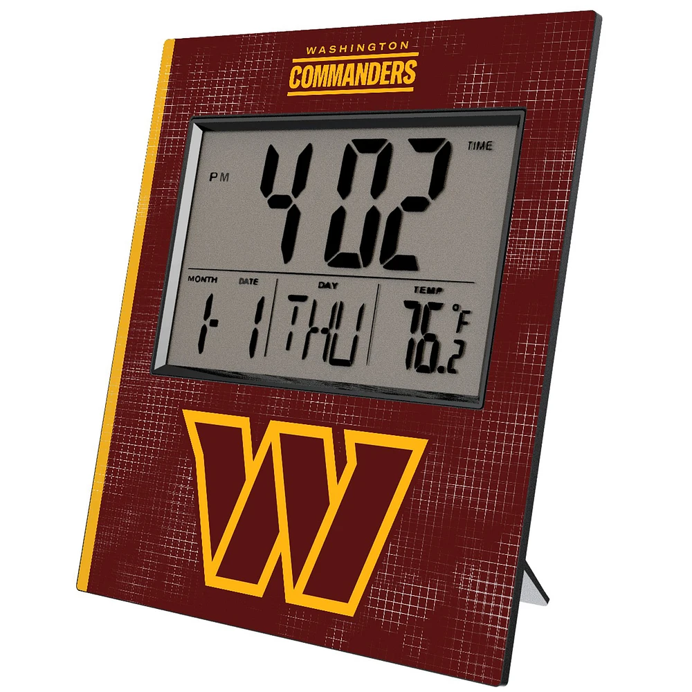 Keyscaper Washington Commanders Cross Hatch Digital Desk Clock