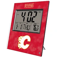 Keyscaper Calgary Flames Cross Hatch Digital Desk Clock