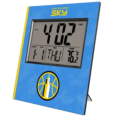 Keyscaper Chicago Sky Cross Hatch Digital Desk Clock