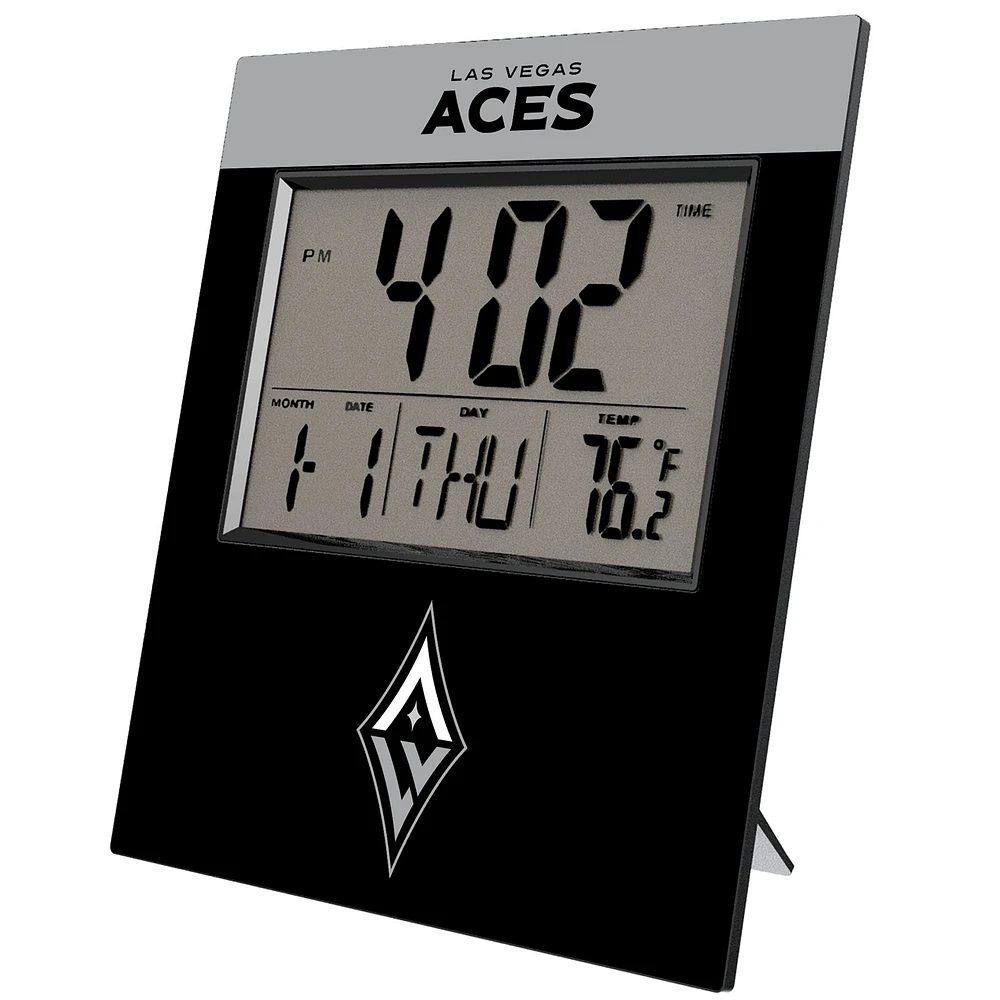 Keyscaper Las Vegas Aces Color Block Digital Desk Clock