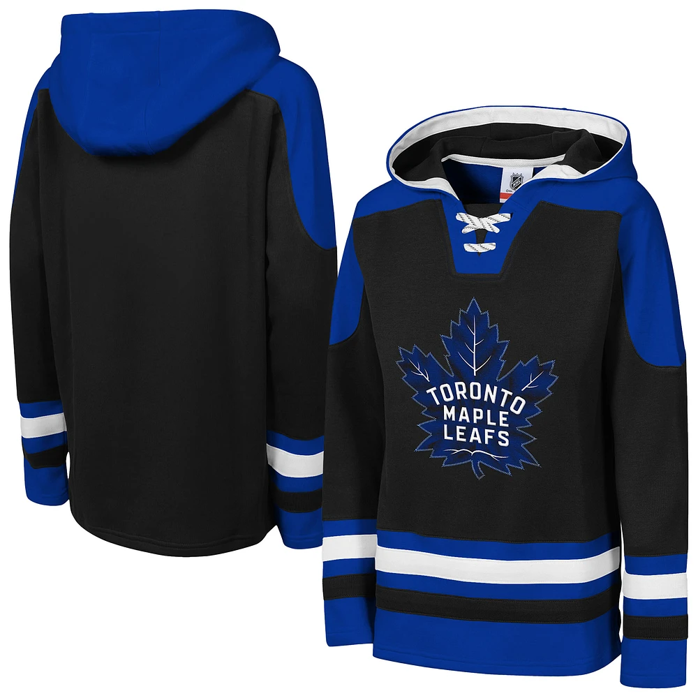 Youth Black Toronto Maple Leafs Ageless Must Have Home V-Neck Pullover Hoodie