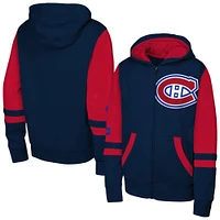 Youth Navy Montreal Canadiens Face Off Full-Zip Hoodie