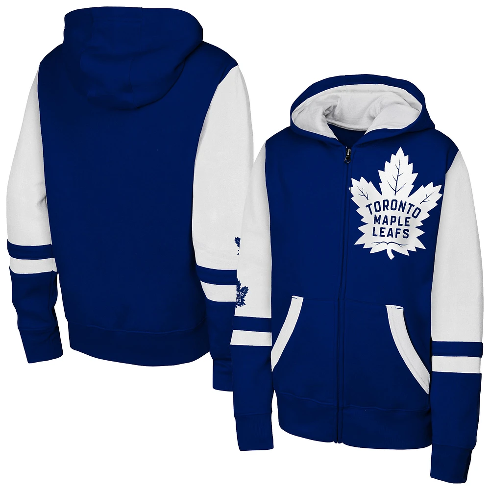 Youth Blue Toronto Maple Leafs Face Off Full-Zip Hoodie