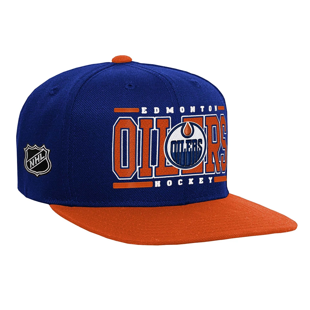 Youth Blue Edmonton Oilers Retro Deadstock Snapback Hat