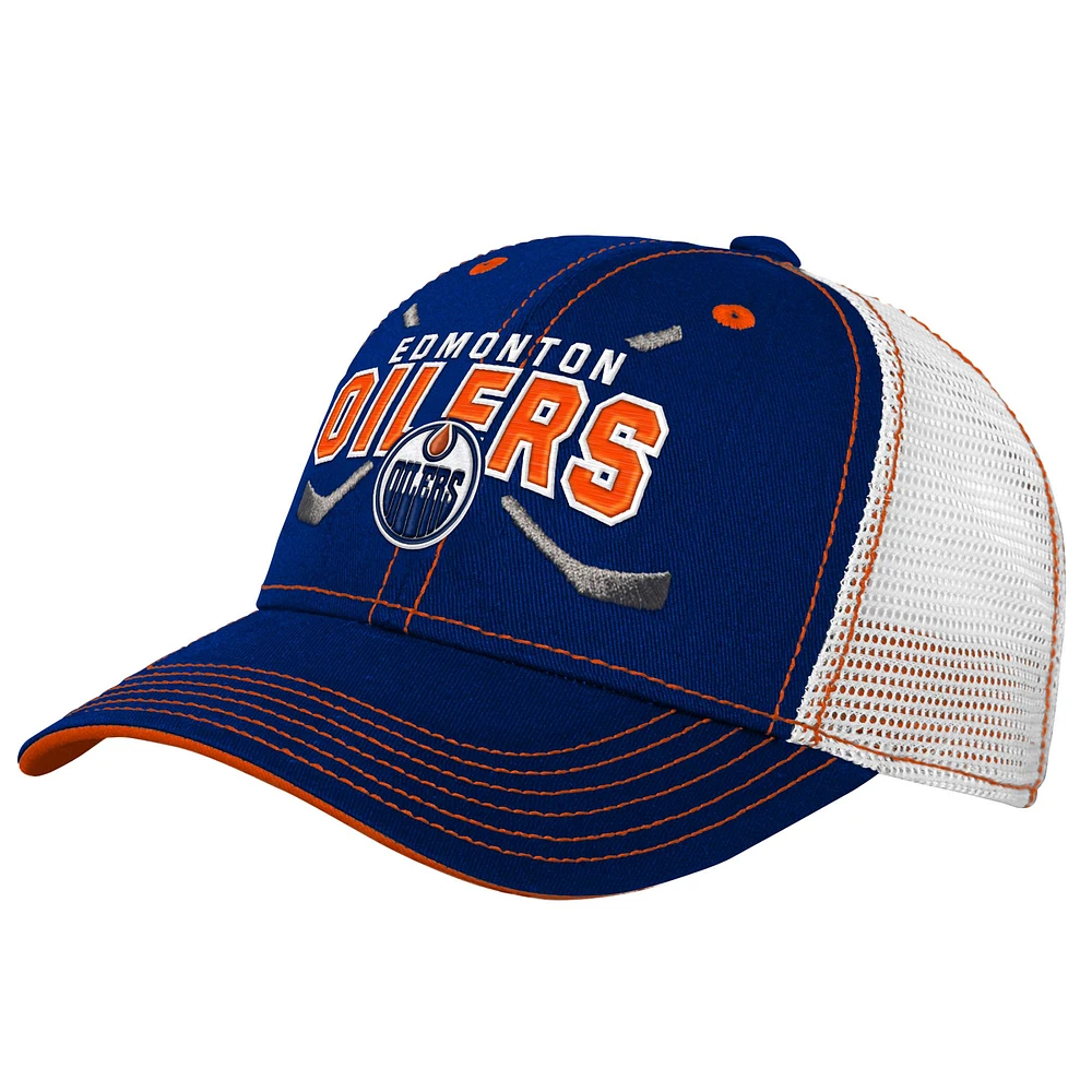 Preschool  Navy Edmonton Oilers Lockup Adjustable Hat