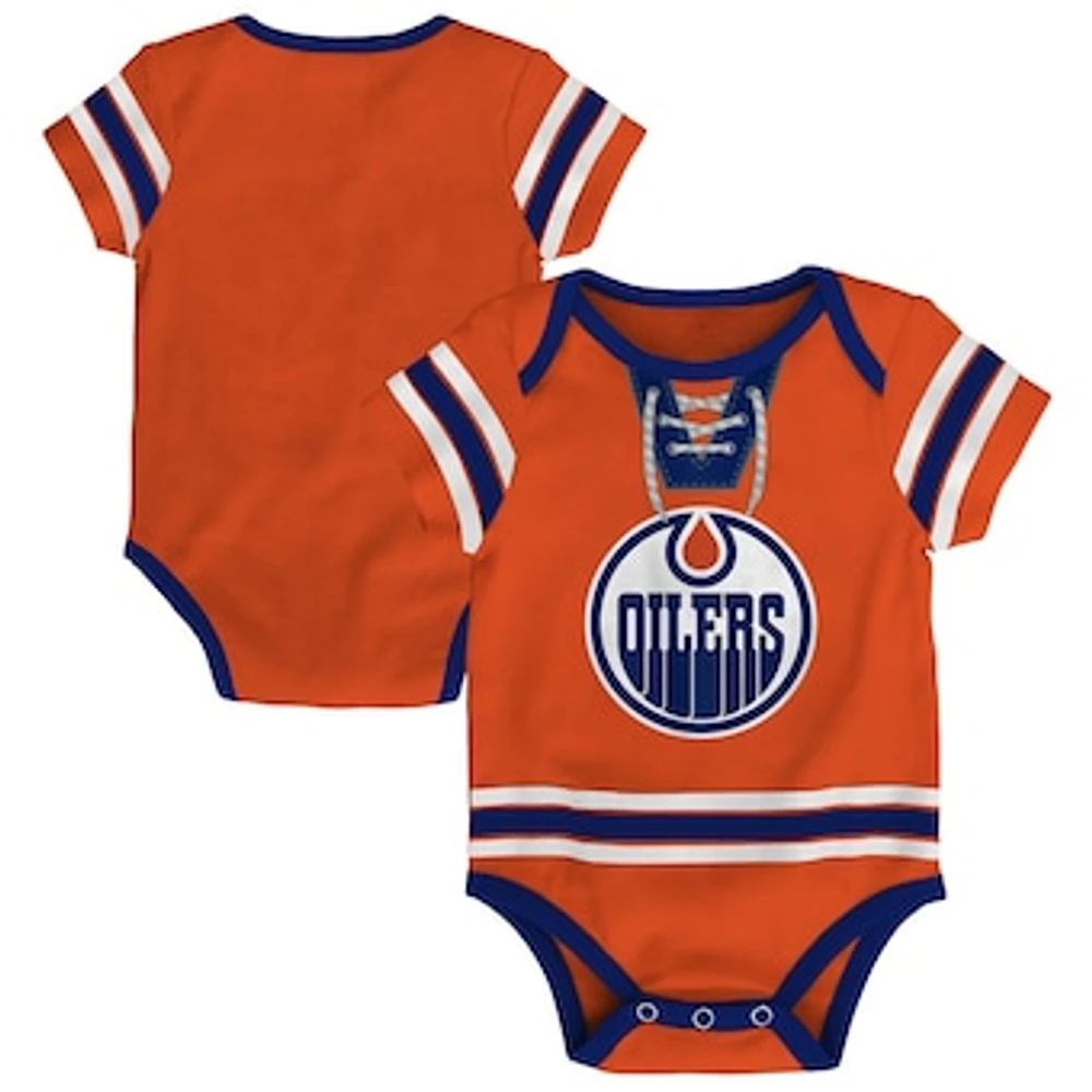 Infant Orange Edmonton Oilers Hockey Jersey Bodysuit