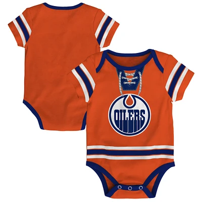 Infant Orange Edmonton Oilers Hockey Jersey Bodysuit