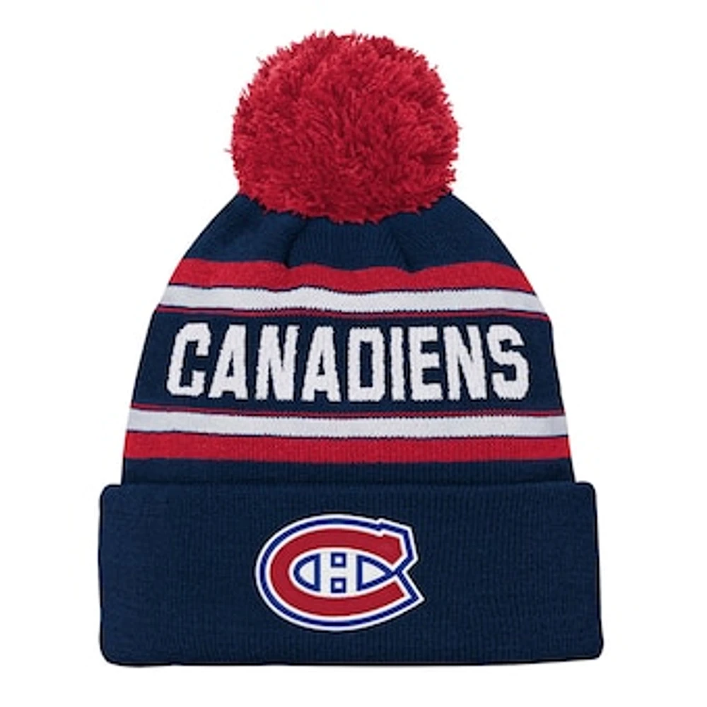 Preschool  Navy Montreal Canadiens Jacquard Cuffed Knit Hat with Pom