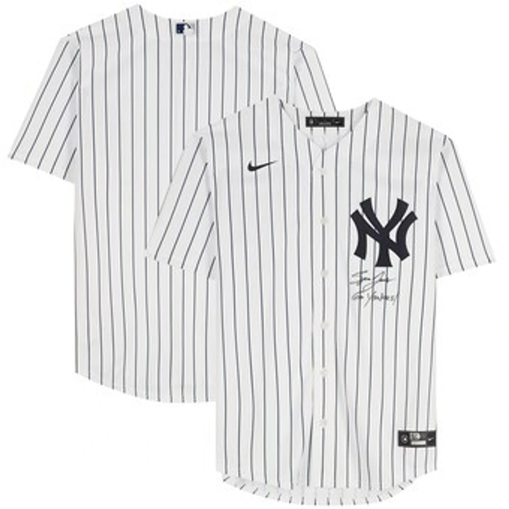 Spencer Jones New York Yankees Autographed Nike Replica Jersey with "Go Yankees!" Inscription - Signed on Front