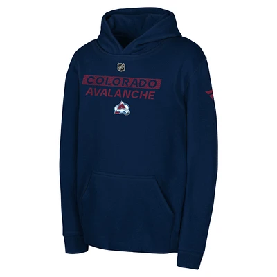 Youth Navy Colorado Avalanche Authentic Pro Wordmark Fleece Pullover Hoodie