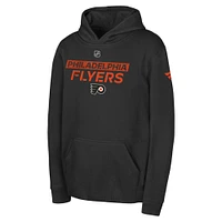 Youth Black Philadelphia Flyers Authentic Pro Wordmark Fleece Pullover Hoodie