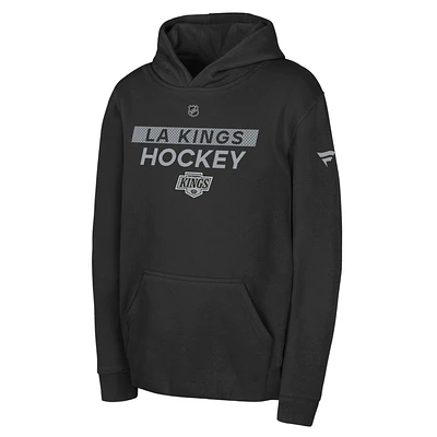 Youth Black Los Angeles Kings Authentic Pro Wordmark Fleece Pullover Hoodie