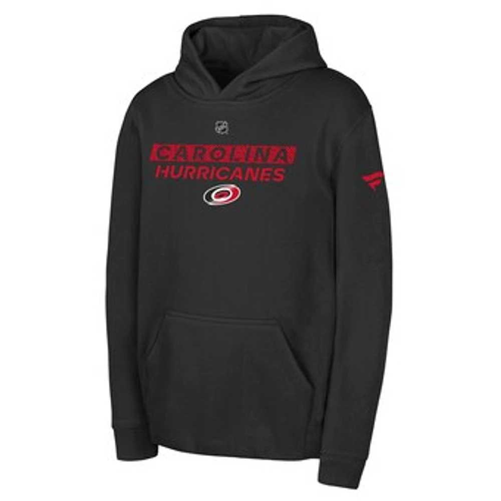 Youth Black Carolina Hurricanes Authentic Pro Wordmark Fleece Pullover Hoodie