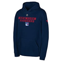 Youth Navy New York Rangers Authentic Pro Wordmark Fleece Pullover Hoodie