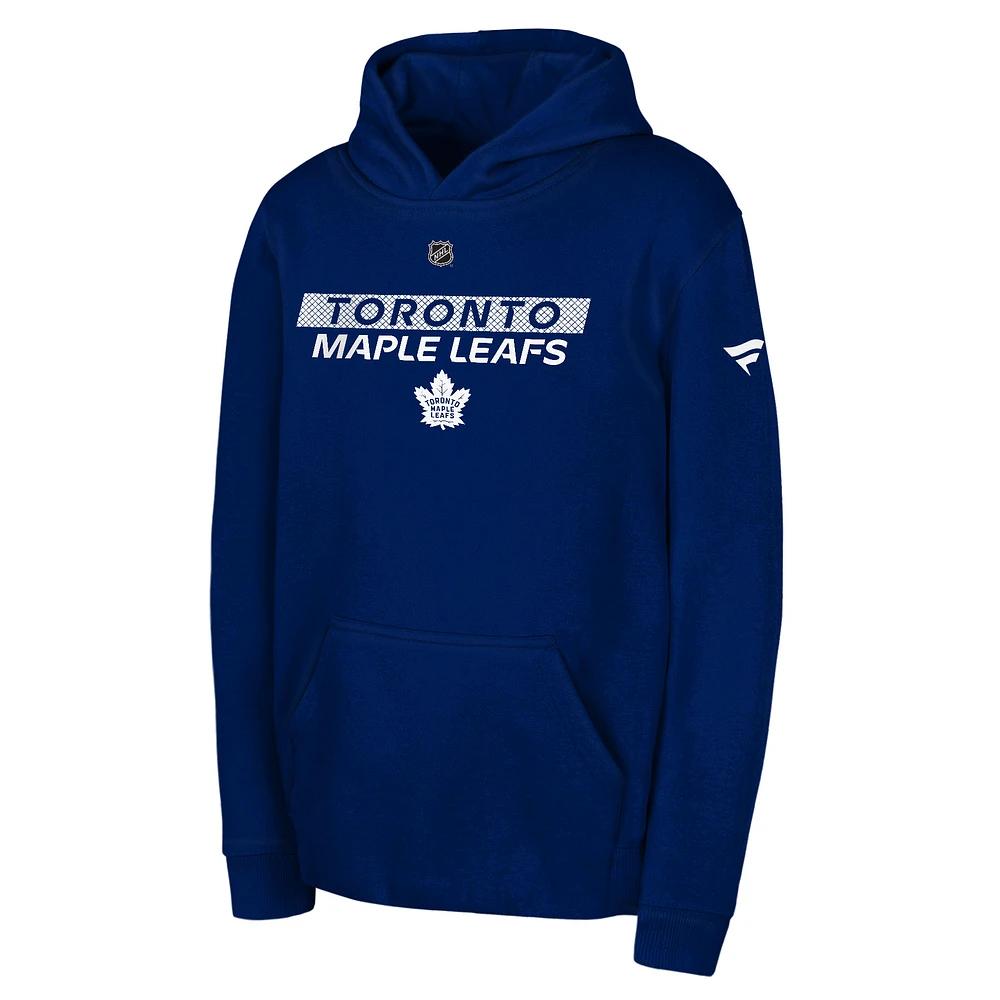 Youth Blue Toronto Maple Leafs Authentic Pro Wordmark Fleece Pullover Hoodie