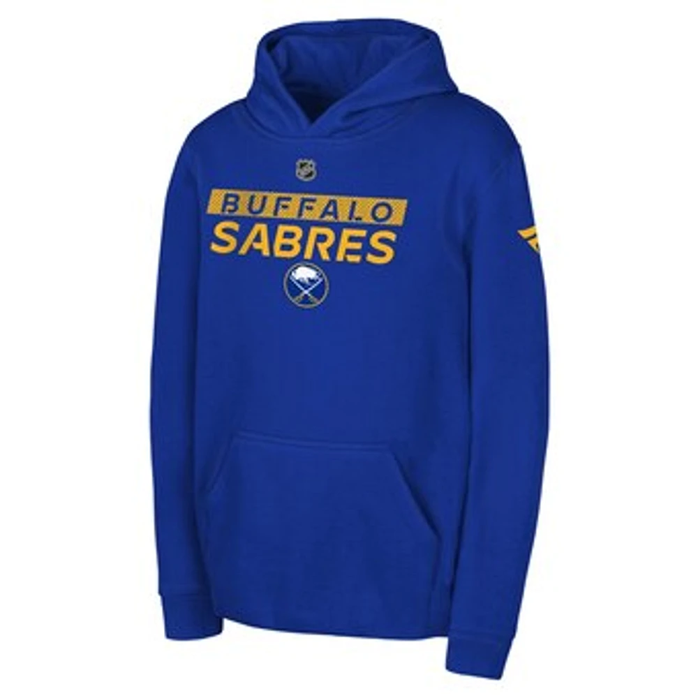 Youth Royal Buffalo Sabres Authentic Pro Wordmark Fleece Pullover Hoodie