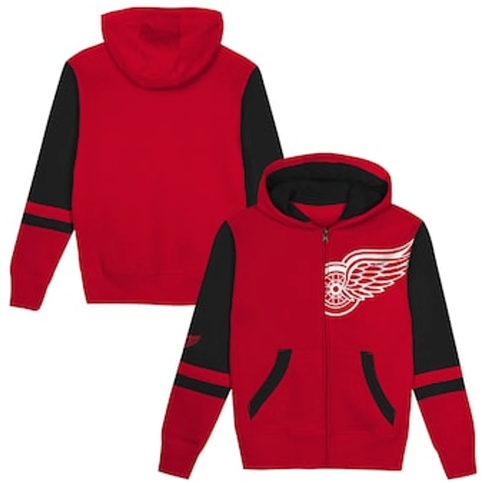 Preschool Red Detroit Wings Face Off Full-Zip Hoodie