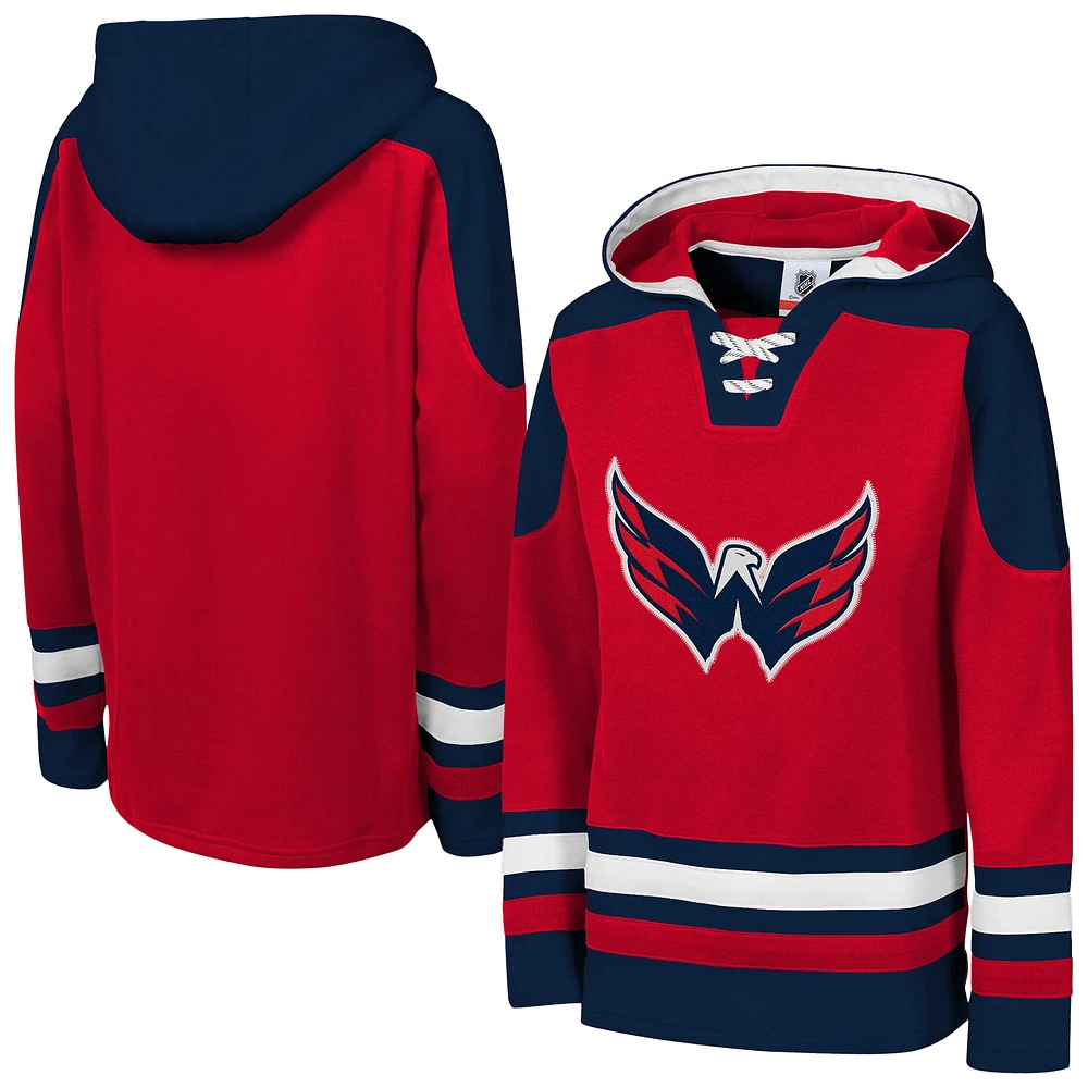 Youth Red Washington Capitals Ageless Must Have Home V-Neck Pullover Hoodie