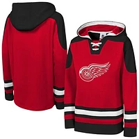 Youth Red Detroit Wings Ageless Must Have Home V-Neck Pullover Hoodie