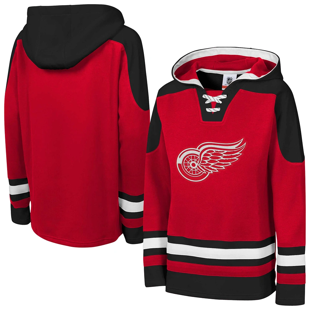 Youth Red Detroit Wings Ageless Must Have Home V-Neck Pullover Hoodie