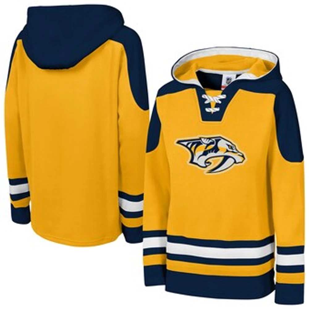 Youth Gold Nashville Predators Ageless Must Have Home V-Neck Pullover Hoodie