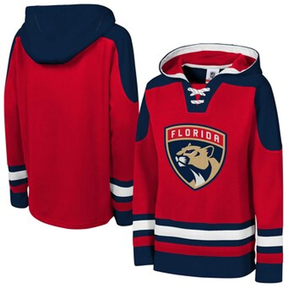 Youth Red Florida Panthers Ageless Must Have Home V-Neck Pullover Hoodie