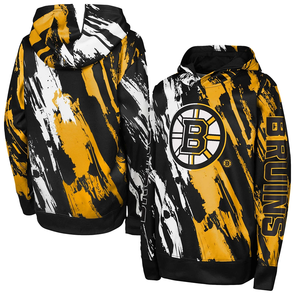 Youth Black Boston Bruins Master Snipe Pullover Hoodie