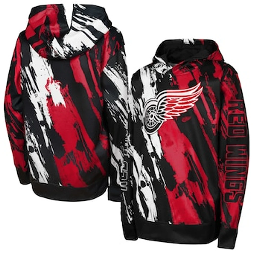 Youth Black Detroit Red Wings Master Snipe Pullover Hoodie