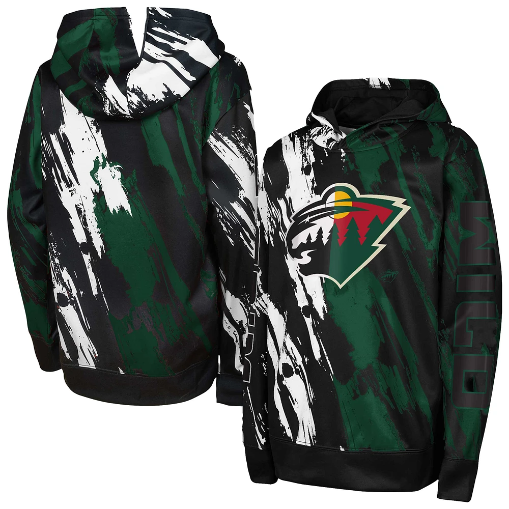 Youth Black Minnesota Wild Master Snipe Pullover Hoodie