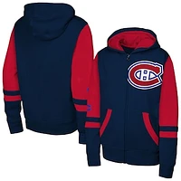 Youth Navy Montreal Canadiens Face Off Full-Zip Hoodie