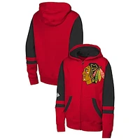 Youth Red Chicago Blackhawks Face Off Full-Zip Hoodie