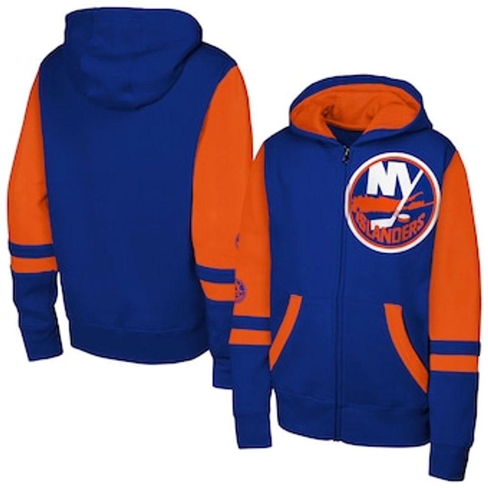 Youth Royal New York Islanders Face Off Full-Zip Hoodie