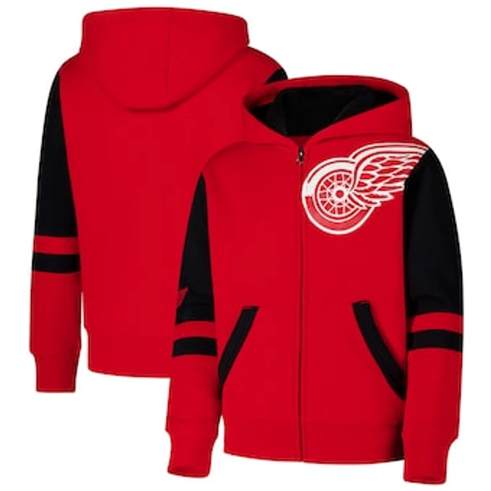 Youth Red Detroit Wings Face Off Full-Zip Hoodie