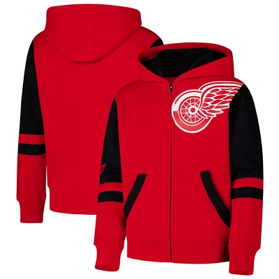 Youth Red Detroit Wings Face Off Full-Zip Hoodie