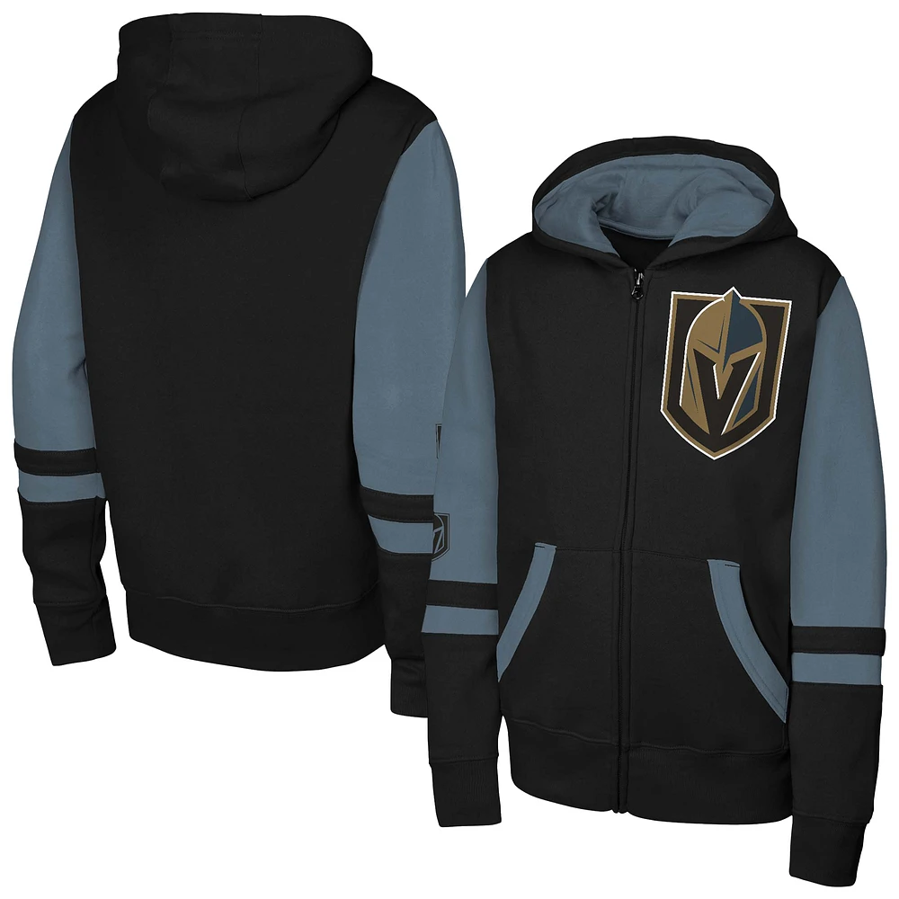 Youth Black Vegas Golden Knights Face Off Full-Zip Hoodie